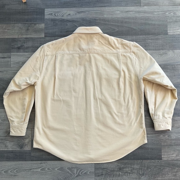 Lands’ End Heavyweight Chamois Shirt Men's XL 17-17.5 Yellow 100% Cotton - Picture 9 of 10